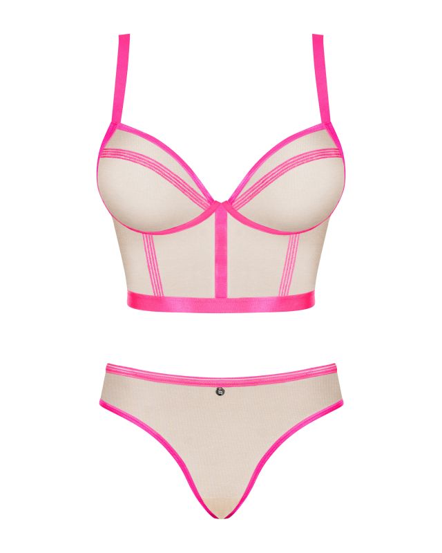 Комплект Obsessive топ и трусики, телесно-розовый, L/XL вид 6