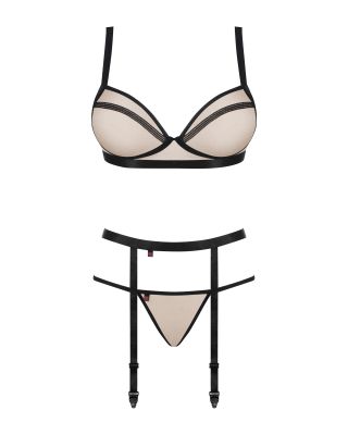 Комплект з поясом для панчох Obsessive Nudelia set L/XL