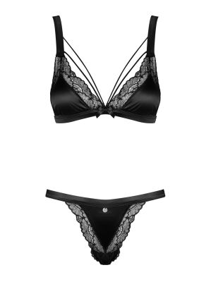 Комплект бюстгальтер та трусики Obsessive Eloissa set Black S/M