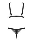 Комплект бюстгальтер и трусики Obsessive Eloissa set Black S/M вид 10