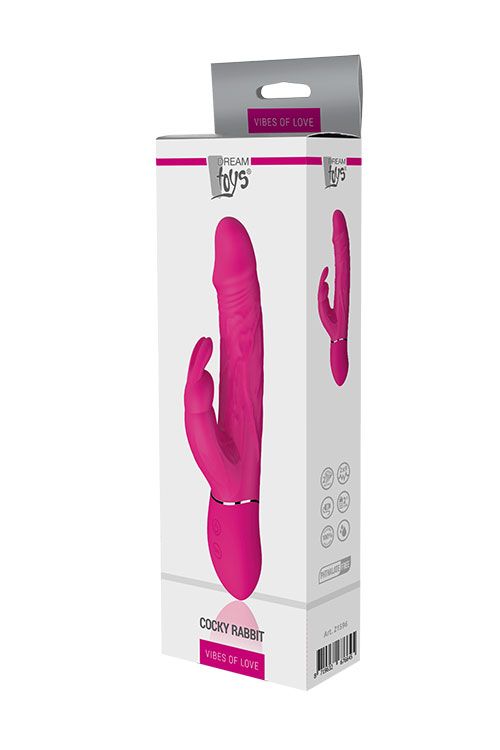 Двойной вибратор кролик Dream Toys VIBES OF LOVE COCKY RABBIT MAGENTA вид 3