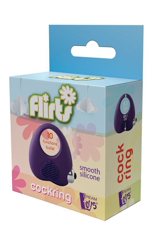 Ерекційне кільце з вібрацією Dream Toys FLIRTS COCKRING PURPLE вид 5
