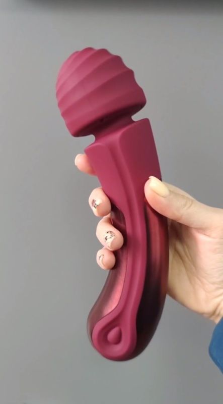 Вібратор мікрофон Dream Toys Dinky Curved Wand Jacky O бордовий вид 3