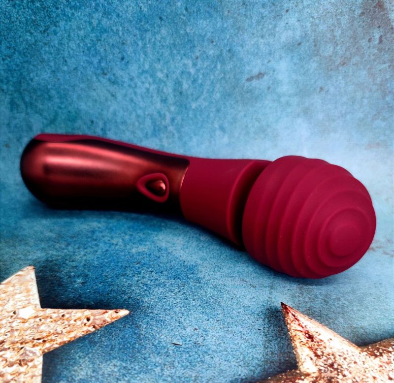 Вібратор мікрофон Dream Toys Dinky Curved Wand Jacky O бордовий вид 4