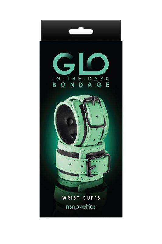 Наручники, світяться у темряві NS Novelties GLO BONDAGE WRIST CUFF GREEN вид 2