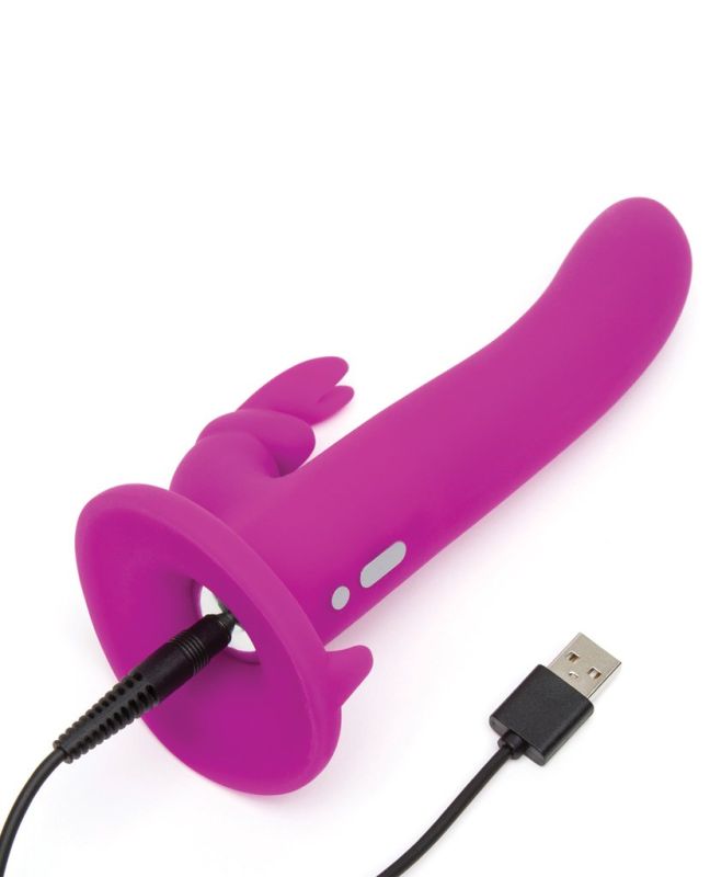 Страпон-кролик з вібрацією та трусиками Happy Rabbit Rechargeable Vibrating Strap-On Harness Set вид 5
