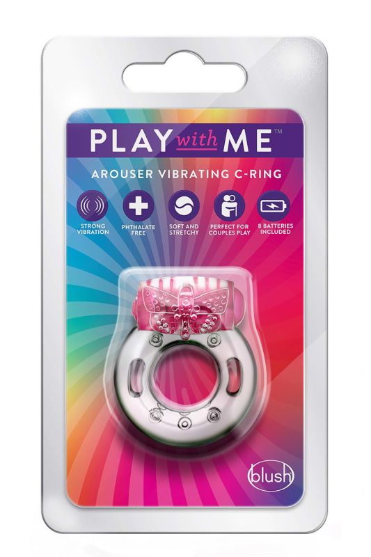 Ерекційне віброкільце Blush Play With Me з рельєфним метеликом для стимуляції клітора вид 6