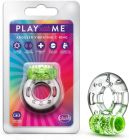 Ерекційне віброкільце Blush Play With Me з рельєфним метеликом для клітора, прозоро-зелене вид 2