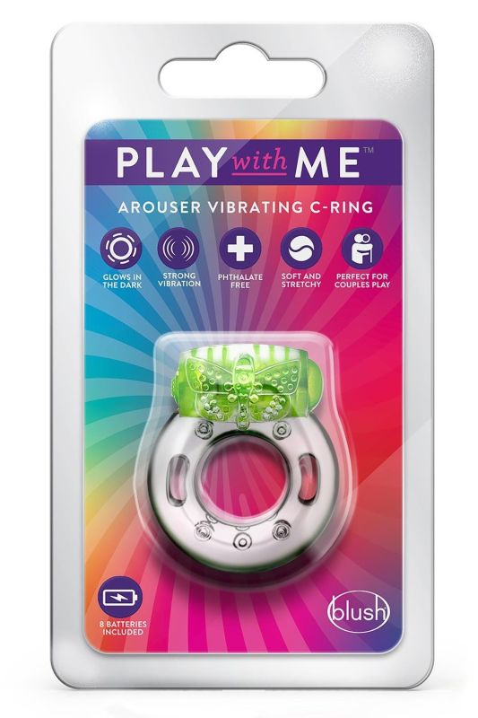Эрекционное виброкольцо PLAY WITH ME AROUSER VIBRATING C-RING GREEN вид 9