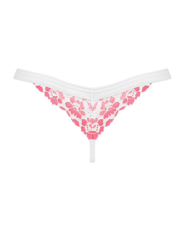 Трусики стринги кружевные Obsessive Bloomys thong S/M вид 5
