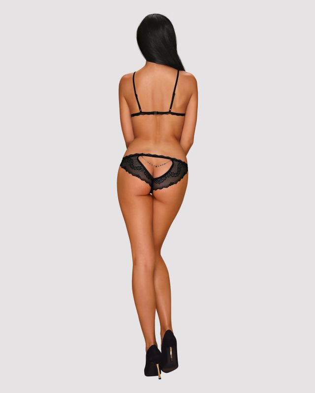 Сексуальный комплект с открытыми сосками Obsessive Millagro 2-pcs set black S/M вид 5