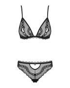 Сексуальний комплект із відкритими сосками Obsessive Millagro 2-pcs set black S/M
