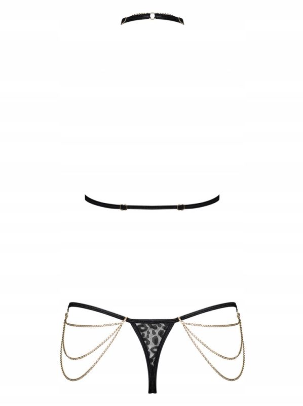 Комплект з ланцюжками Obsessive Pantheria 2-pcs set black S/M вид 5