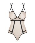 Боді з контрастними смугами Obsessive Nudelia teddy S/M вид 7
