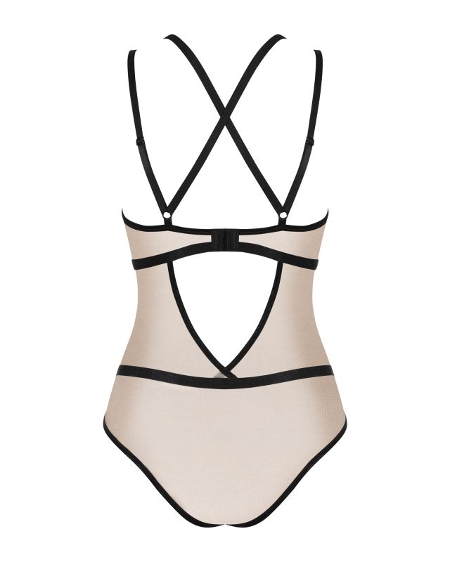 Боди с контрастными полосами Obsessive Nudelia teddy S/M вид 8