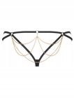 Трусики стрінги з ланцюжками Obsessive Pantheria thong black S/M вид 7