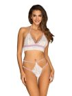Еротичний комплект мереживний Obsessive Lilyanne 2-pcs set white S/M вид 2