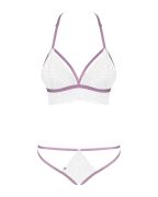 Еротичний комплект мереживний Obsessive Lilyanne 2-pcs set white S/M