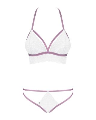 Еротичний комплект мереживний Obsessive Lilyanne 2-pcs set white S/M