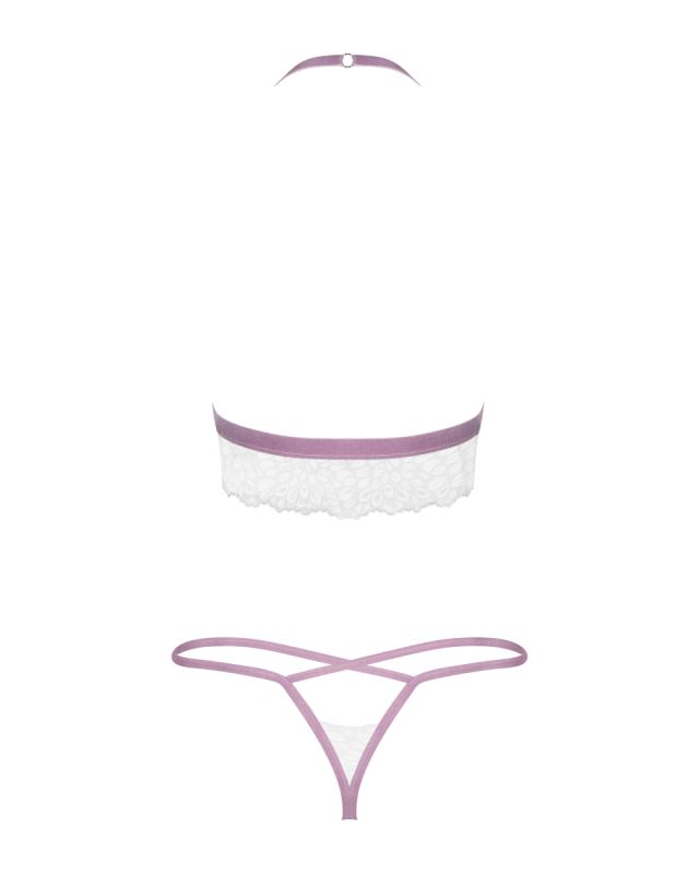 Эротичный комплект кружевной Obsessive Lilyanne 2-pcs set white S/M вид 7