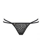 Трусики стрінги з ланцюжками Obsessive Pantheria thong black L/XL