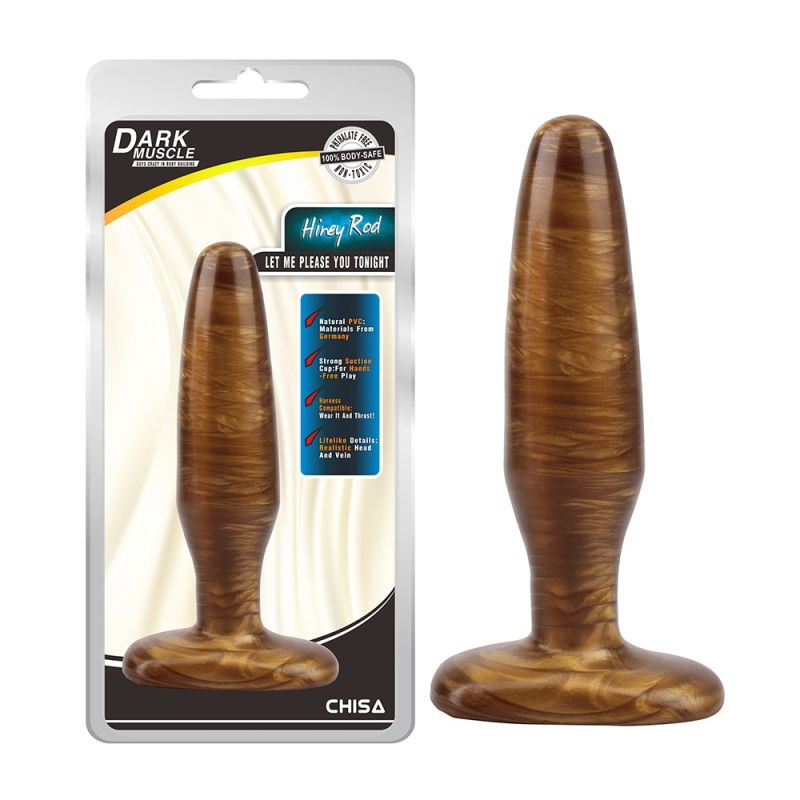 Анальная пробка золотая Chisa Dark Muscle Hiney Rod M вид 2