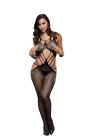 Комбинезон сексуальный с интимным вырезом, черный Baci - Criss Cross Crotchless Catsuit вид 2