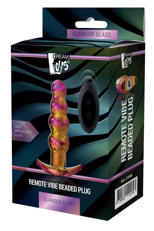 Анальна пробка із вібрацією скляна Dream Toys GLAMOUR GLASS вид 8