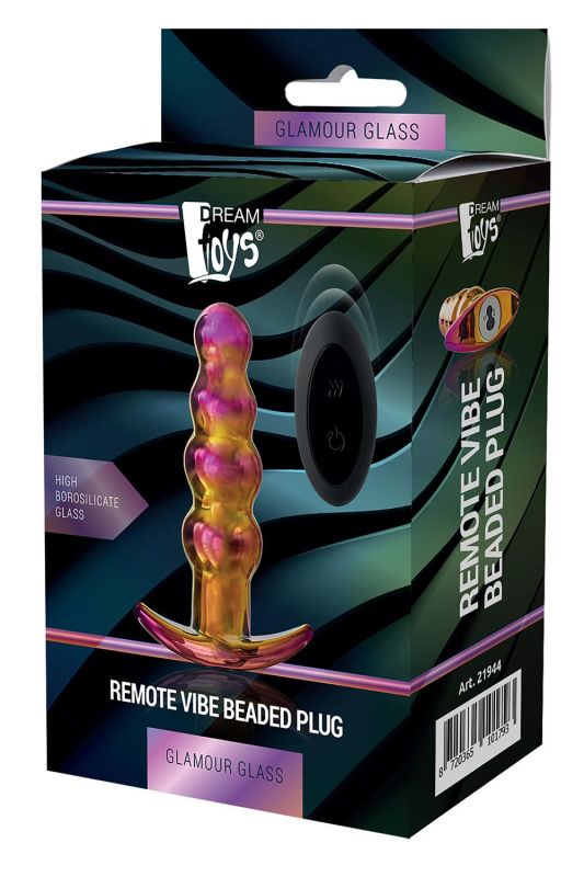 Анальна пробка із вібрацією скляна Dream Toys GLAMOUR GLASS вид 9