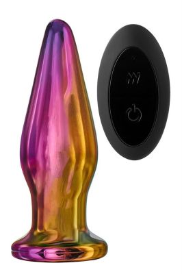 Анальная пробка с вибрацией конусная стеклянная Dream Toys GLAMOUR GLASS