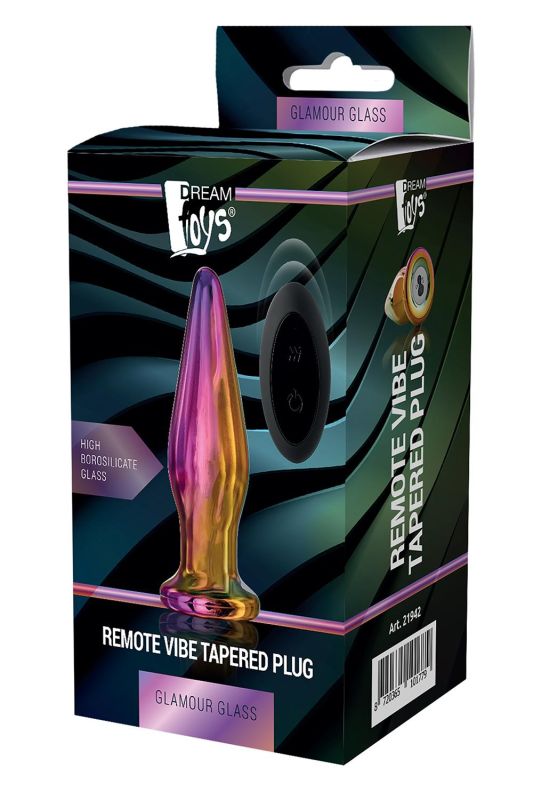 Анальна пробка з вібрацією скляна конусна Dream Toys GLAMOUR GLASS вид 5