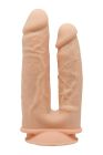 Фаллоимитатор двойной на присоске Dream ToysReal Love, термоактивный, бежевый вид 2