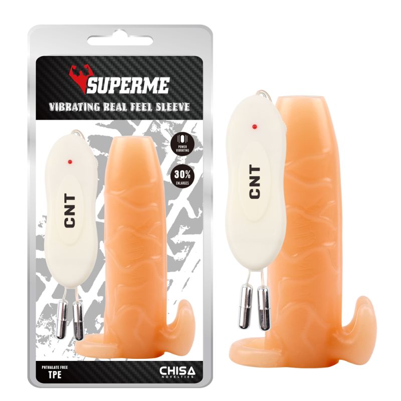 Насадка на член Chisa SuperMe Vibrating Real Feel Sleeve с вибрацией вид 2