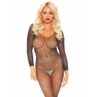 Боди с рукавами в сеточку со стразами Leg Avenue Fishnet sleeved bodystocking O/S вид 4