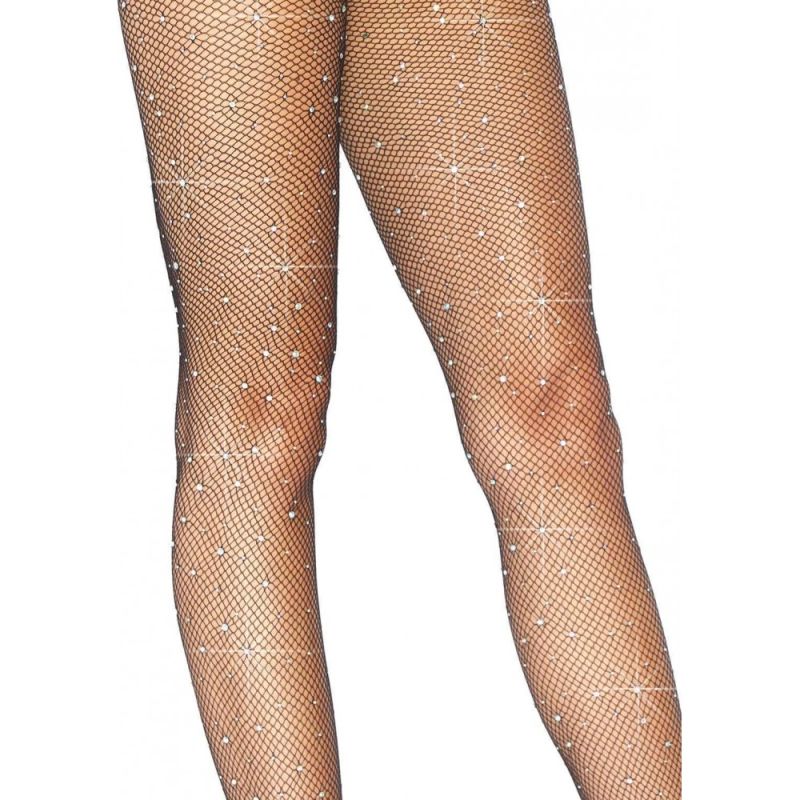 Колготки из микросетки со стразами Leg Avenue Rhinestone micro net tights O/S вид 3