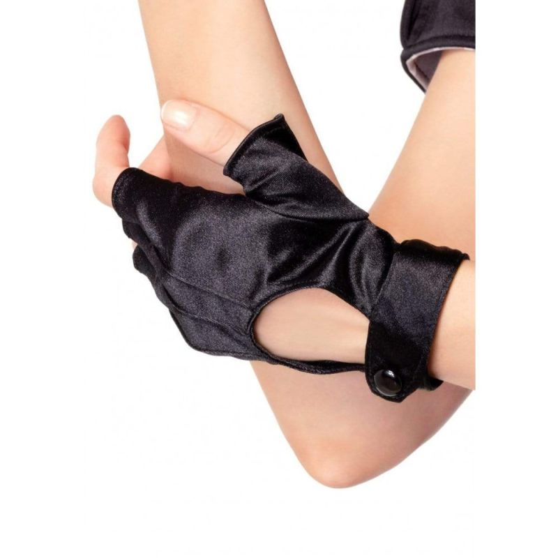 Перчатки без пальцев черные Leg Avenue Fingerless Motercycle Gloves O/S вид 3