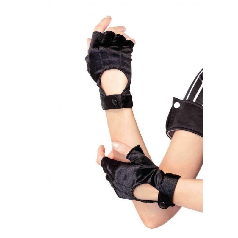 Перчатки без пальцев черные Leg Avenue Fingerless Motercycle Gloves O/S вид 4