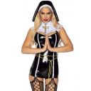 86887 / XS Костюм монахини Leg Avenue, XS, из винила, черного цвета