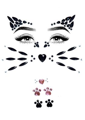 Стразы в виде маски котенка Animal Rhinestone Stick-On Jewels