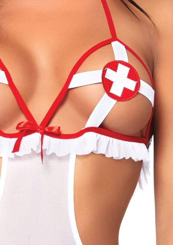 Костюм сексуальної медсестри One Size Naughty Nurse Roleplay Lingerie Set від Leg Avenue вид 6