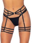 Пояс для чулок One Size Spice It Up Garter Belt от Rhinestone Leg Avenue, со стразами, черный вид 3