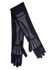 Перчатки со стразами Skeleton Bone Elbow Length Gloves от Rhinestone Leg Avenue, черные O\S вид 3