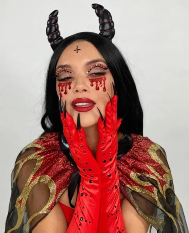 Маска вампира из страз Vampire Rhinestone Stick-On Jewels Leg Avenue вид 2