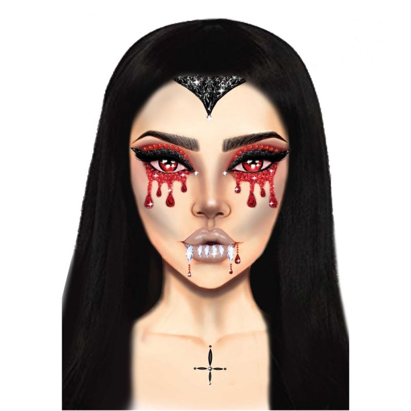 Маска вампира из страз Vampire Rhinestone Stick-On Jewels Leg Avenue вид 4