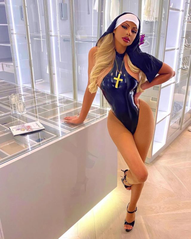 Головной убор сексуальной монахини Leg Avenue черный O\S вид 4