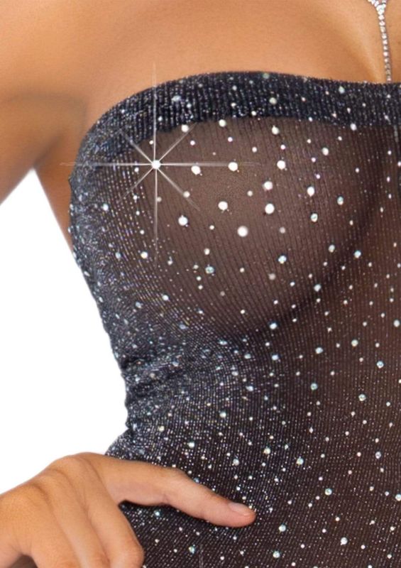 Сукня зі стразами Leg Avenue Rhinestone напівпрозора, чорна, O/S вид 6