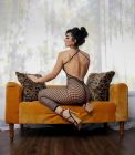 Комбинезон сетка с открытой спиной Leg Avenue черного цвета, O/S вид 10