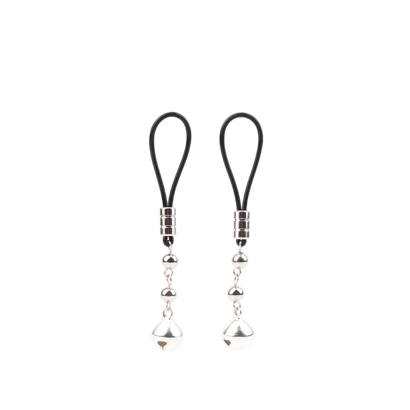 Набор зажимов для сосков и гениталий Chisa Sins с колокольчиками и цепочкой, серебристые вид 6