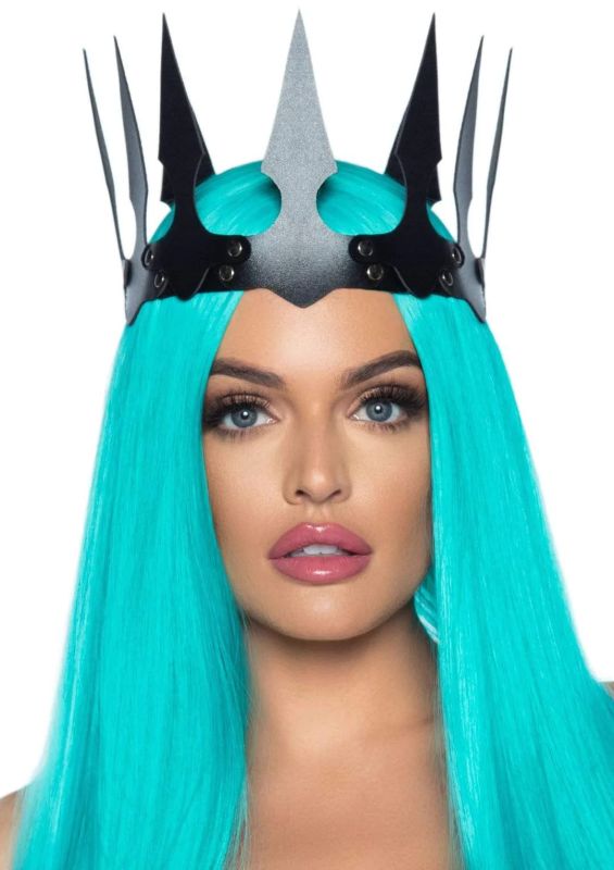 Корона з гострими зубцями Leg Avenu Faux leather spiked crown O/S вид 2