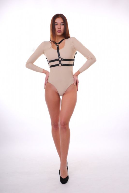 Портупея "K2", экокожа, ручная работа, черный вид 5